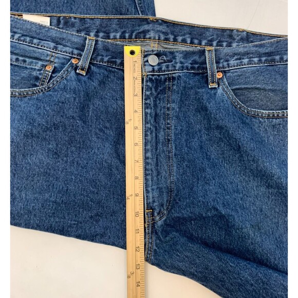 Levis 505 Jeans Mens 42x32 Regular Fit Straight Leg Y2K Dark Denim - Picture 5 of 10